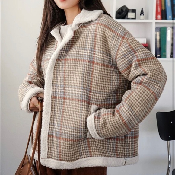 2 for $55 - Houndstooth Teddy Jacket - Picture 7 of 14